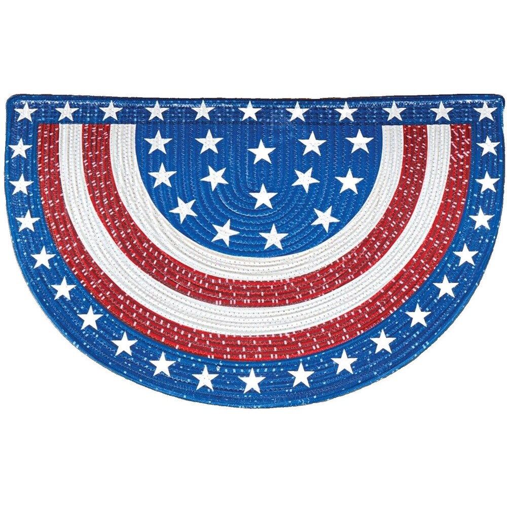 Slice Braided Kitchen Rug (20"x30") PATRIOTIC, USA FLAG, STARS & STRIPES, CE